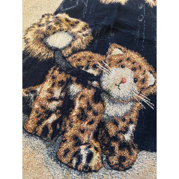 Vintage Boyds Bears & Friends Tapestry Throw Blanket – Leopard Trim – Adorable B - Picture 3 of 16